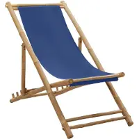 Möbelando Chaise de jardin "Preischeid" en bambou bleu. Dimensions (L/H/P) 60x93x123 cm