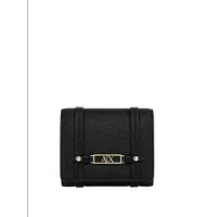 Armani Exchange pour femme. XW002613AF15632UC010 Portefeuille avec finition texturée et logo métallisé noir (OSFA), Casuel, Polyester