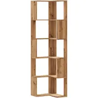 vidaXL Bibliothèque d'angle 5 niveaux chêne artisanal bois ingénierie