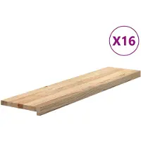 vidaXL Marches d'escalier 16 pcs non traité bois de chêne massif
