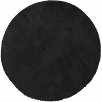 vidaXL Tapis shaggy à poils longs NAVARRA noir 160x160 cm polyester