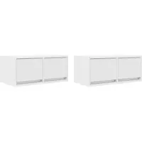 vidaXL Armoires TV 2 pcs. Blanc 60x31x25,5 cm Bois composite