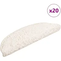 vidaXL Tapis d'escalier 20 pièces 56 x 17 x 3 cm Blanc Demi-rond