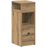 vidaXL Table de chevet avec tiroir en chêne artisanal 25 x 31 x 66 cm