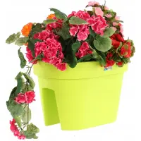 BOTLE Jardinière De Balcon Ovale Lime 39,5 Cm Balconière À Balustrade De 6 Mm Pot De Fleur À Suspendre Cache Pot À Accrocher
