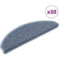 vidaXL Tapis d'escalier autocollants 30 pcs 65x21x4 cm bleu