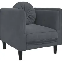 DKD Home Decor Fauteuil avec coussin gris foncé velours