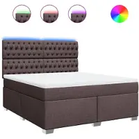 vidaXL Lit boxspring avec matelas brun foncé 180x200 cm Tissu