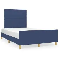 DKD Home Decor Cadre de lit sans matelas bleu 120x190 cm Tissu