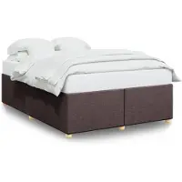 vidaXL Cadre de lit sans matelas brun foncé 160x200 cm Tissu