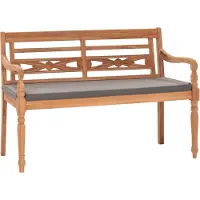 vidaXL Banc de jardin "Hahnenbach" en teck naturel. Dimensions (L/H/P) 120x84x51 cm