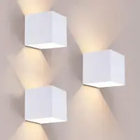 LEDVION lot de 3 applique murale USB avec détecteur blanc blanc chaud IP44