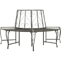vidaXL Banc de jardin "Jucken" en acier gris argenté. Dimensions (L/L/H) 160x80x89 cm