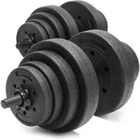 Springos Haltères de musculation - ACTIGET - 2x10 kg - Réglables - Compact - Confortable