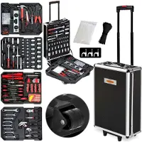 Monzana Valise à outils roulante en aluminium 899 pièces