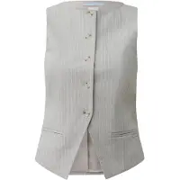 QS Gilet de costume gris clair / blanc