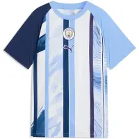 Puma Manchester City Fc 26/27 Warm Up Pre Match Junior Short Sleeve T-shirt Bleu 11-12 Years Enfants