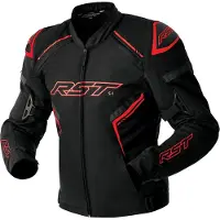 Rst Veste textile imperméable pour moto RST S1 D3O, noir/rouge, 50