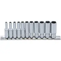 Bgs 2221 | Jeu de douilles hexagonales profondes | 11 pcs. | 6,3 mm (1/4") | SW 4 - 13 mm | Acier CV