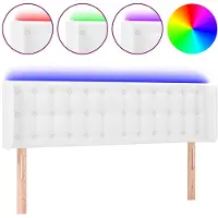 vidaXL Tête de lit LED blanc 147x16x78/88 cm similicuir
