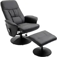 HOMCOM Fauteuil de massage avec ottomane Fauteuil TV de relaxation inclinaison 145° noir 700-113V01