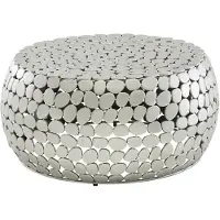 Wohnling Table basse métal argent 66x66x32 cm table basse aluminium |