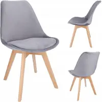 Jumi , chaise profilée confortable, modèle BARI, idéale pour la cuisine, le salon ou la salle à manger, de couleur grise