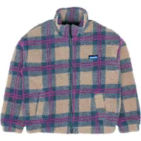 KAVU - Polaire zippée épaisse - Loven Sherpa Fleece Jacket W Party Plaid - Taille XS - Bleu