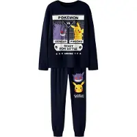 Name it Pyjama 'NKMSux Pokemon' bleu marine / jaune / lavande / blanc