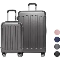 TRVLMORE Set de valises - 2 pièces - 38L (bagage à main) + 110L - Gris foncé
