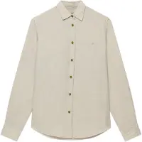 Superdry pour femme. W4010587A Premium Slim Shirt beige (M), Casuel, Lin, Manche longue