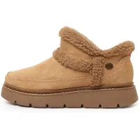 SKECHERS Damen Leder Stiefelette Hellbraun Keepsakes Lite – Winter Snug 114895/CSNT