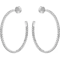 BOSS Boucles d’oreilles créoles argentées ornées de cristaux