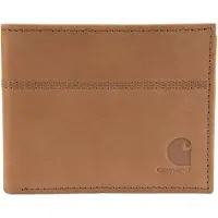 Carhartt Portefeuille à deux volets en cuir Saddle Leather B0000207, couleur : brown