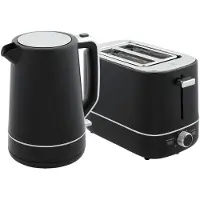 HOMCOM Ensemble comprenant une bouilloire et un grille-pain, ensemble pour le petit-déjeuner avec bouilloire de 1,7 l, noir