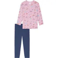 Schiesser Pyjama 'Nightwear' bleu violet / rose ancienne