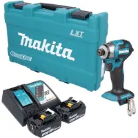 Makita Visseuse à chocs sans fil DTD 173 RFK 18 V 180 Nm 1/4" sans balais + 2 batteries 3,0 Ah + chargeur + mallette