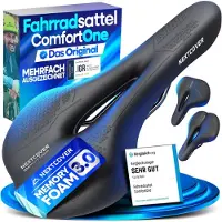 Nextcover Selle de vélo -MountainBike avec mousse à mémoire 3.0 - L'original - ergonomique - pour femmes ou hommes - noir