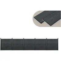 Neu.holz Clôture de jardin WPC avec poteaux Brise-vue Brise-vent Clôture à lames 183x879cm []