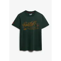 Superdry T-Shirt 'Industry Worker' moutarde / vert foncé