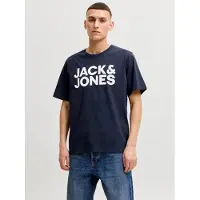 Jack & Jones T-Shirt 'Corp' bleu marine / blanc cassé