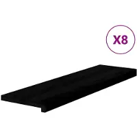 vidaXL , marches d'escalier, 8 pièces, marron-noir, 90x30x2 cm, bois massif chêne