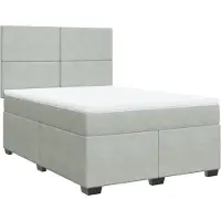 vidaXL Lit boxspring avec matelas gris clair 140x190 cm velours
