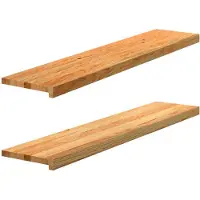 vidaXL Marches d'escalier 2 pcs marron clair 120x25x2 cm chêne massif