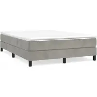 vidaXL Lit boxspring avec matelas gris clair 140x190 cm velours