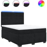 vidaXL Lit boxspring avec matelas noir 140x200 cm velours