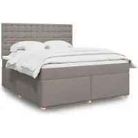 vidaXL Lit boxspring avec matelas Taupe 180x200 cm Tissu