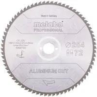 Metabo ALUMINIUM CUT PROFESSIONAL 628447000 Lame de scie circulaire 254 x 30 x 2 mm Nombre de dents: 72 1 pc(s)