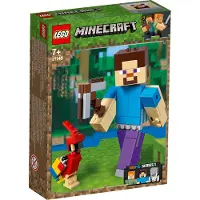 LEGO 21148 Steve Minecraft BigFig avec perroquet, (r) Minecraft(tm)
