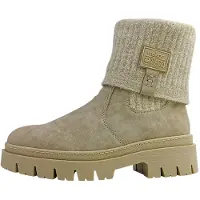Rieker , modèle : Z945060 Z94. Bottes d'hiver doublées pour femmes. Couleur : beige. Style : décontracté